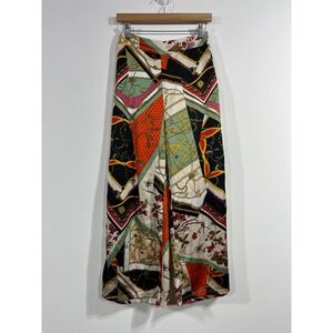 MissValley Retro Hippie Scarf Print Wide Leg Satin Pants Festival Boho Womens 10